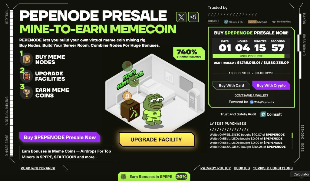 Homepage for BabyNode Coins Subscription and Mining Instructions
